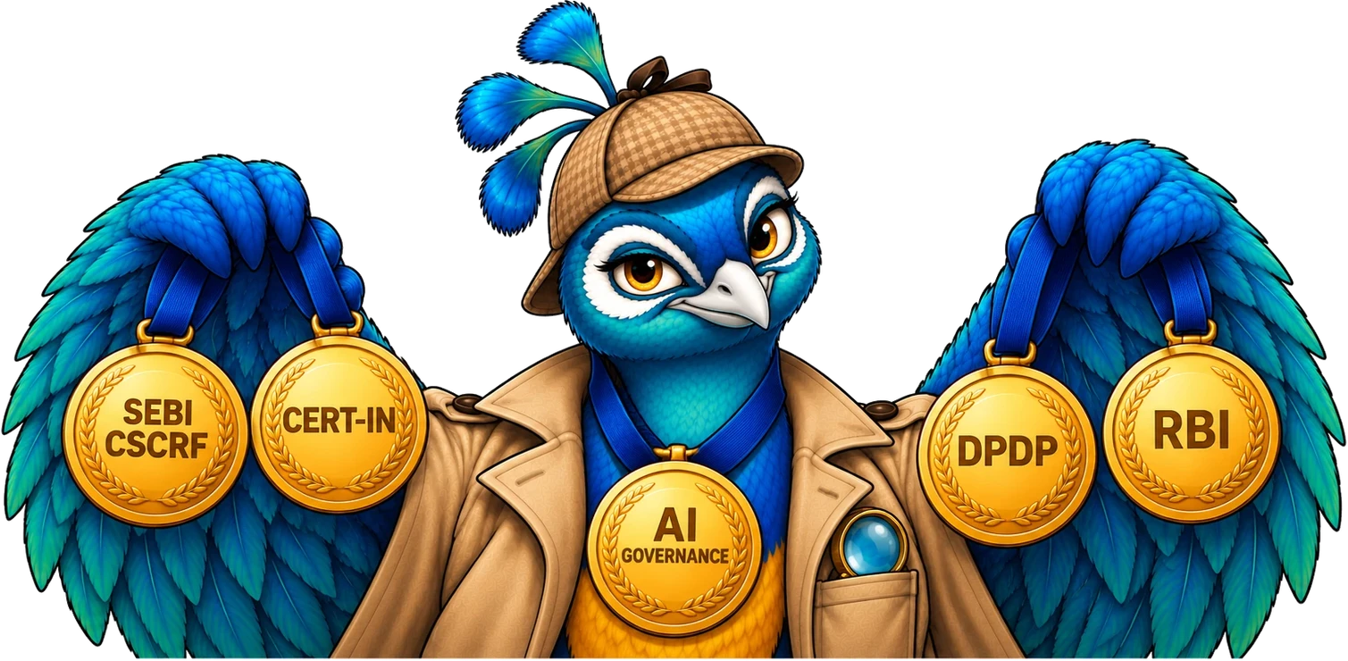 Barhi the peacock wearing five gold medals: DPDP, RBI, CERT-IN, SEBI CSCRF and AI Governance